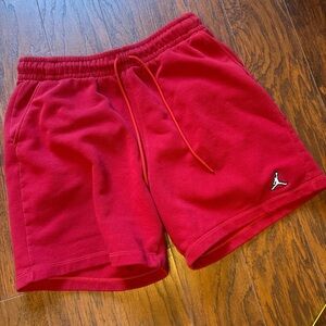 Jordan Men's Red Athletic Fleece Shorts with Jumpman Logo